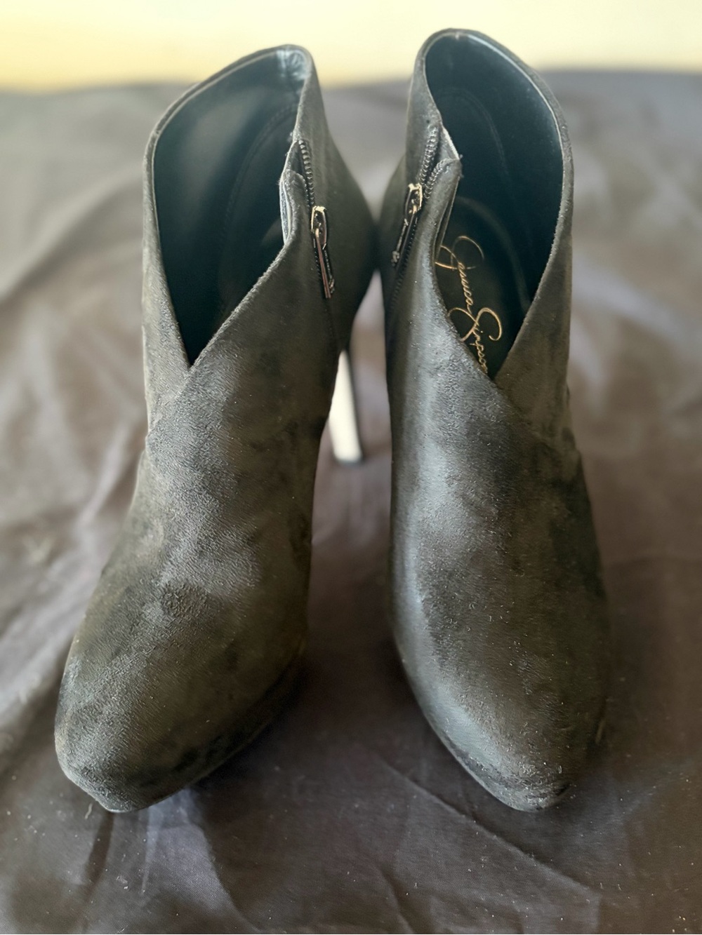 Jessica Simpson Black Suede Ankle Booties Size 10